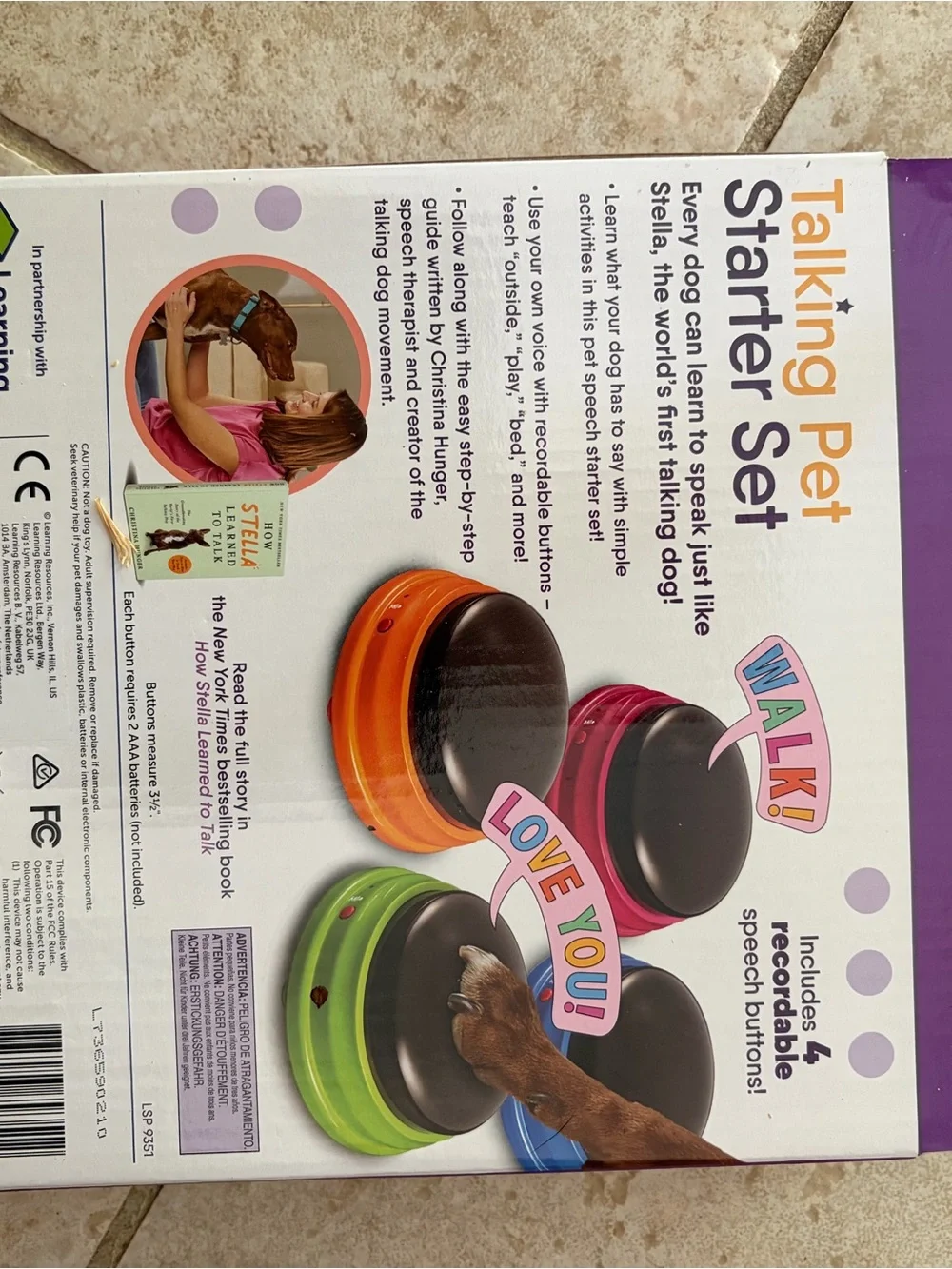 Talking Pet Starter Set 4 buttons Dog Training NIB